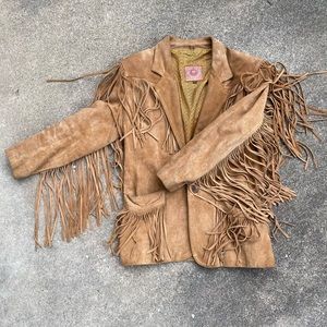 Vintage men’s fringe leather jacket